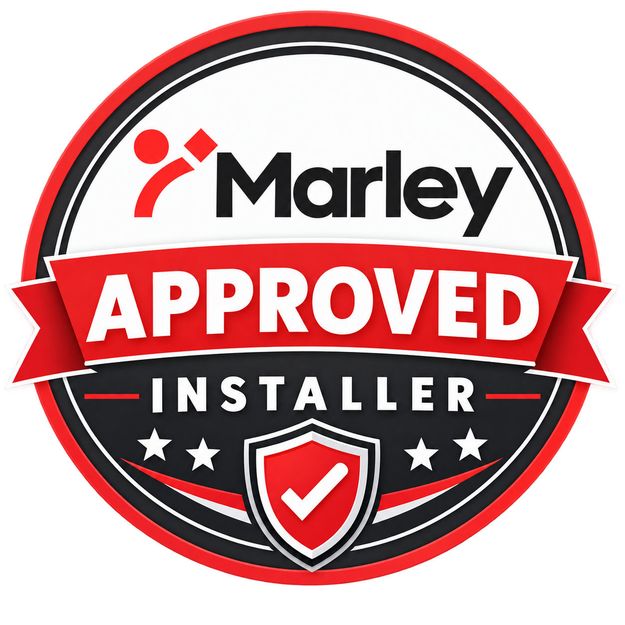 Marley roofing system badge; approval status to be confirmed